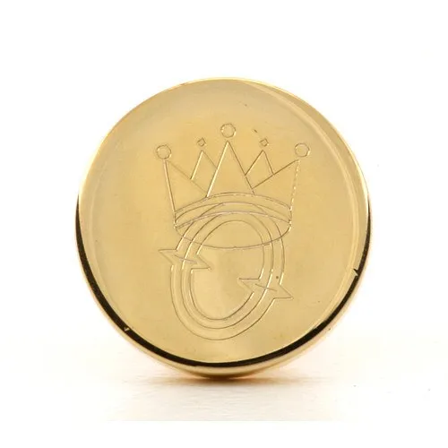 Logo Crest Engraved Round Gold lapel Pins
