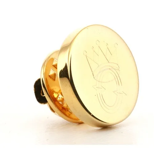 Logo Crest Engraved Round Gold lapel Pins
