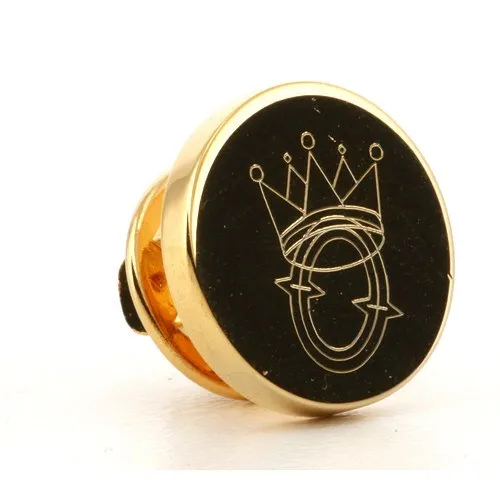 Logo Crest Engraved Round Gold lapel Pins