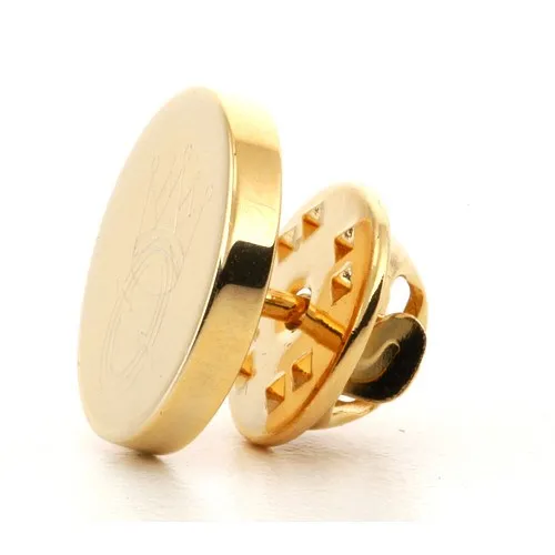 Logo Crest Engraved Round Gold lapel Pins