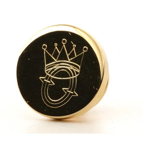 Logo Crest Engraved Round Gold lapel Pins