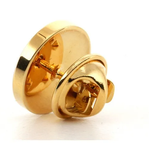 Logo Crest Engraved Round Gold lapel Pins