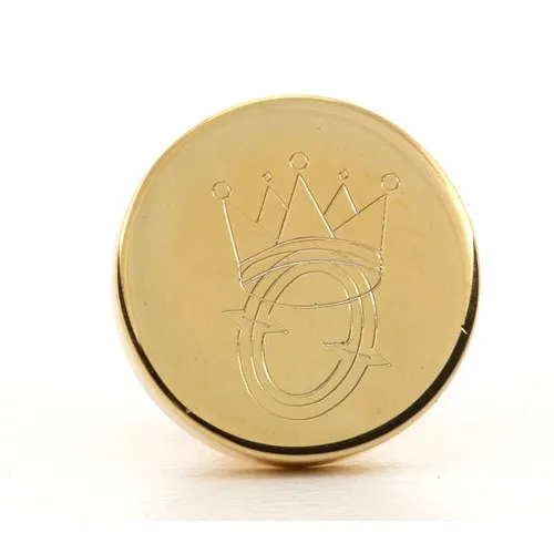 Logo Crest Engraved Round Gold lapel Pins