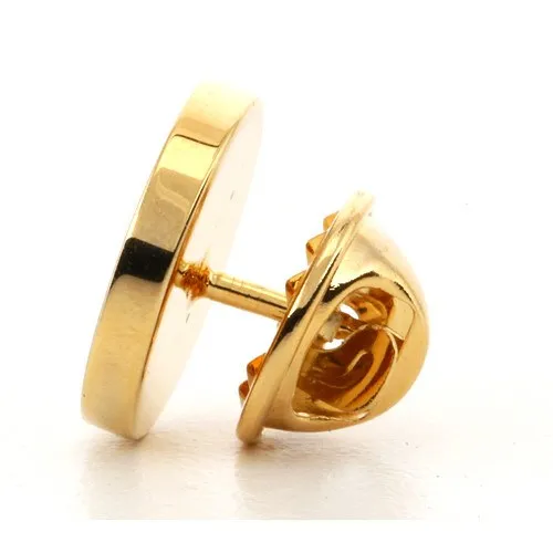 Logo Crest Engraved Round Gold lapel Pins