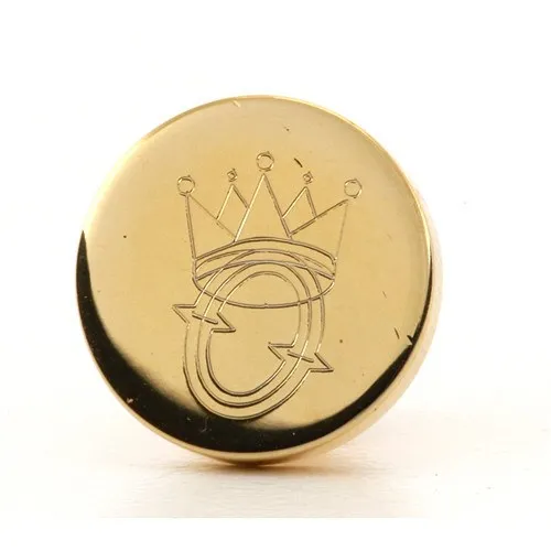 Logo Crest Engraved Round Gold lapel Pins
