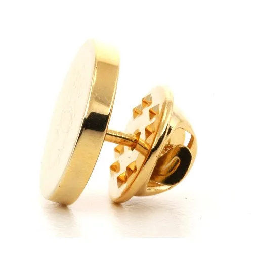 Logo Crest Engraved Round Gold lapel Pins