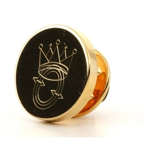 Logo Crest Engraved Round Gold lapel Pins