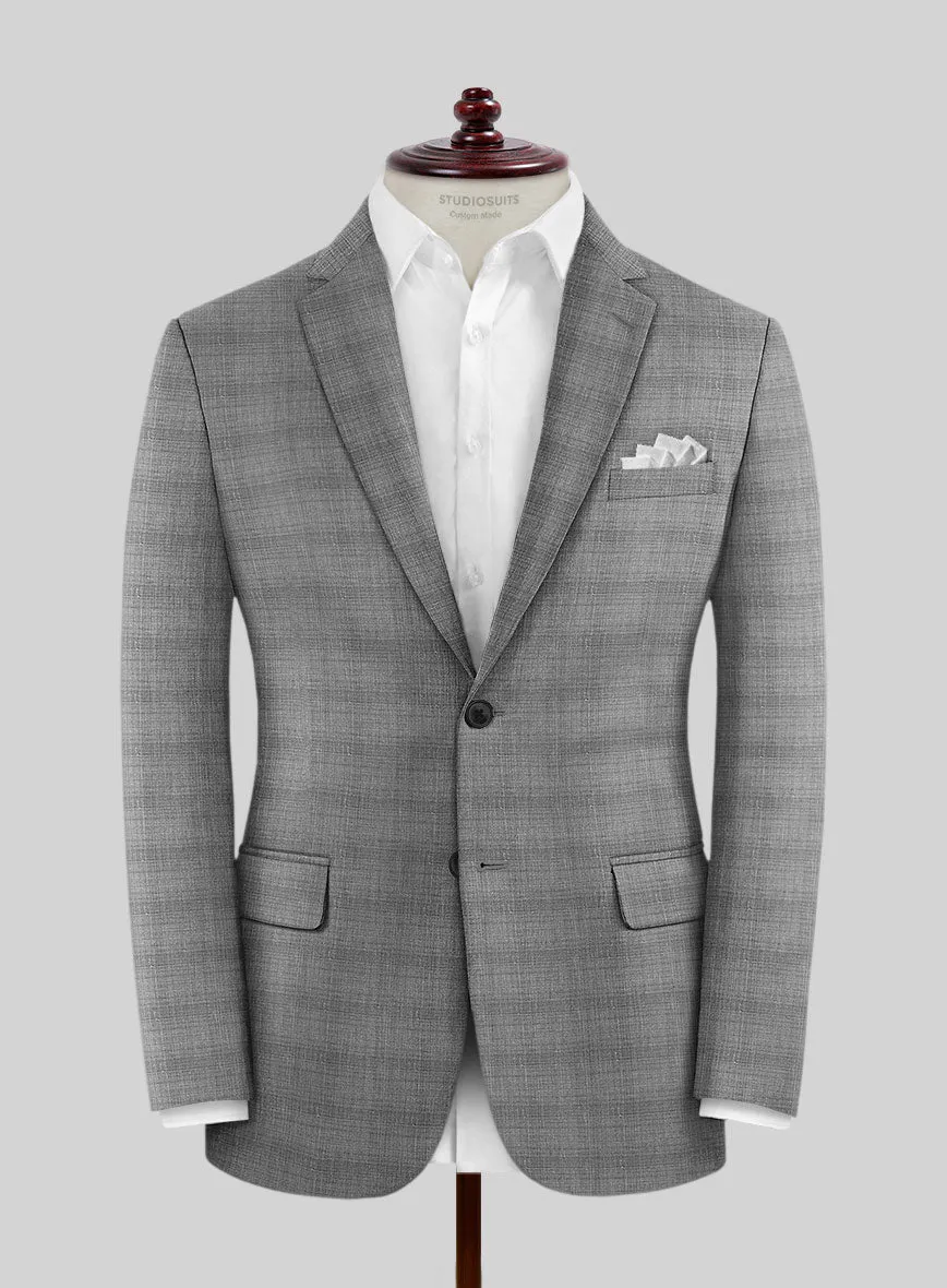 London Loom Gray Bruna Wool Silk Linen Jacket