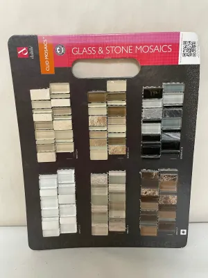 <€€ Daltile Clio Mosiacs Glass & Stone Wall Tile Samples Paperweights Crafts