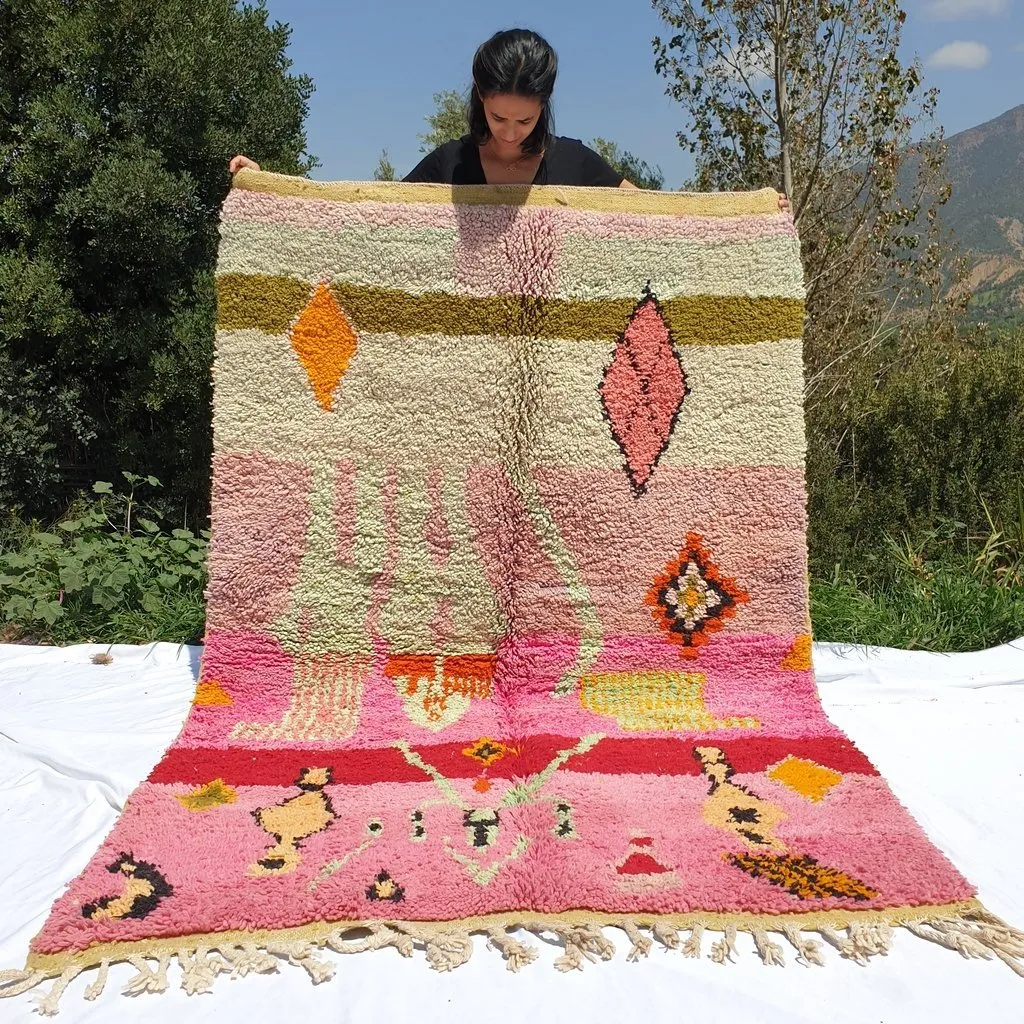 LUSA | 7x5 Ft | 2,5x1,5 m | Moroccan Colorful Rug | 100% wool handmade