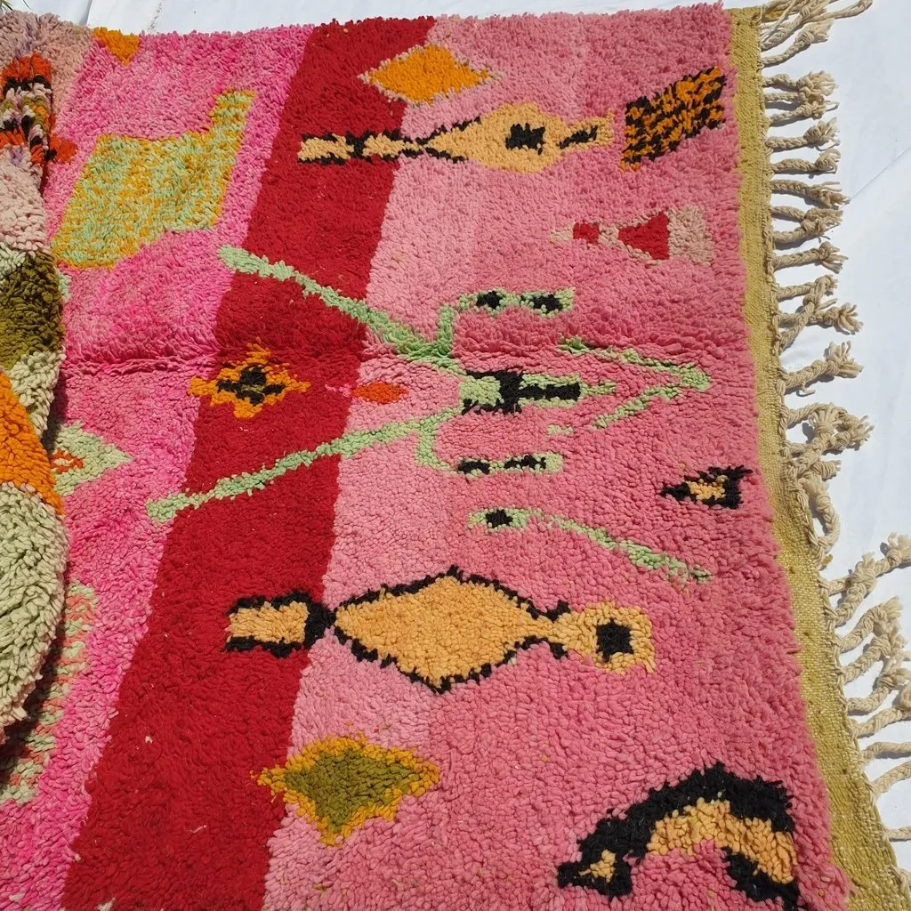 LUSA | 7x5 Ft | 2,5x1,5 m | Moroccan Colorful Rug | 100% wool handmade