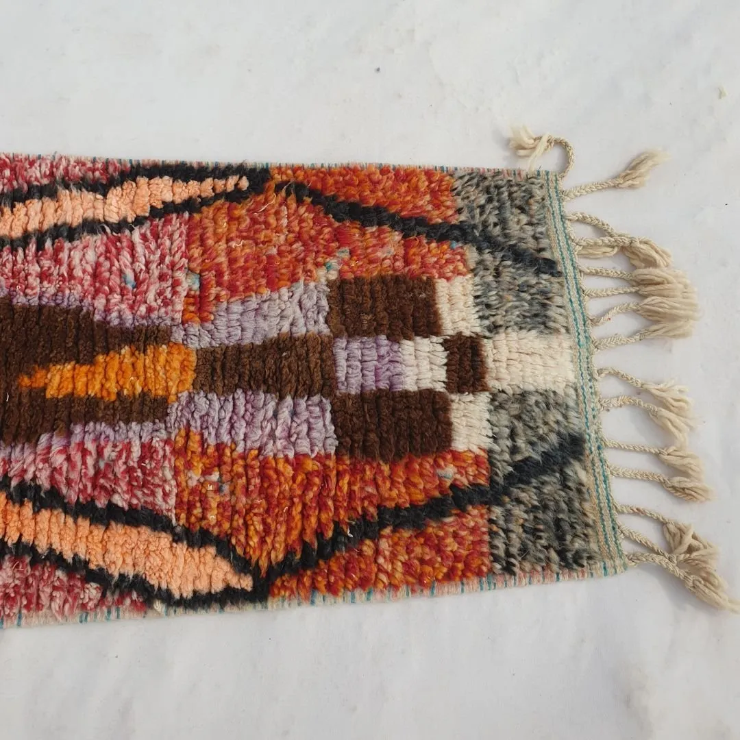 Mabiha Runner | Multicolored 2x9 Moroccan Hallway Runner Boujad | 2'x9'78 ft | 61x298 cm