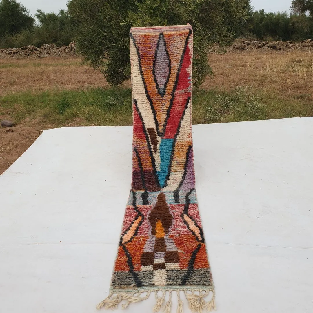Mabiha Runner | Multicolored 2x9 Moroccan Hallway Runner Boujad | 2'x9'78 ft | 61x298 cm