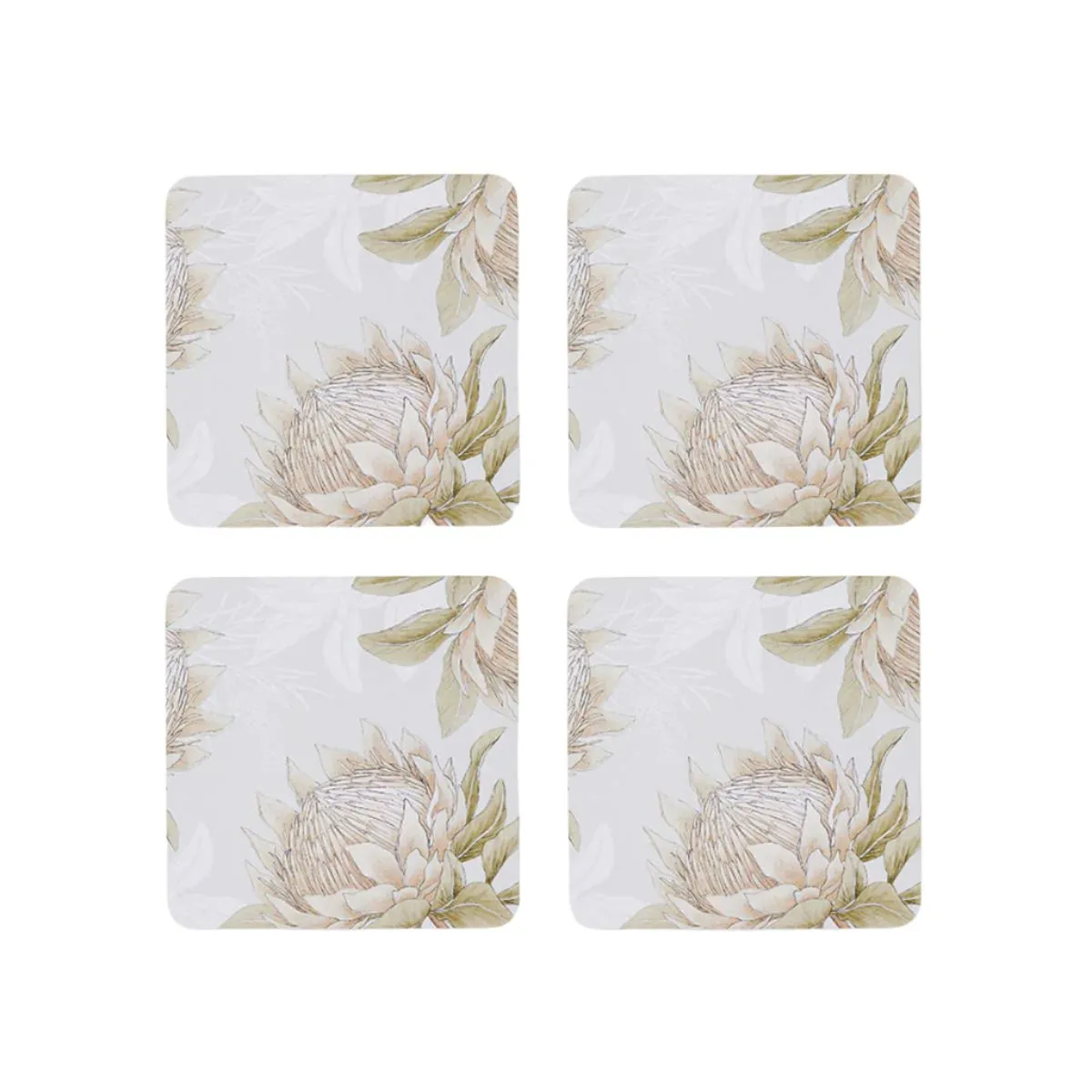 Madras Link King Protea Square Coaster 10cm (Set of 4)