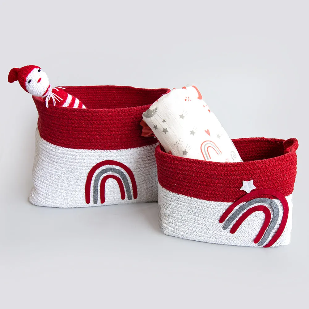 Magical Rainbows - Cotton Rope Basket- Individual/ Set Of 2