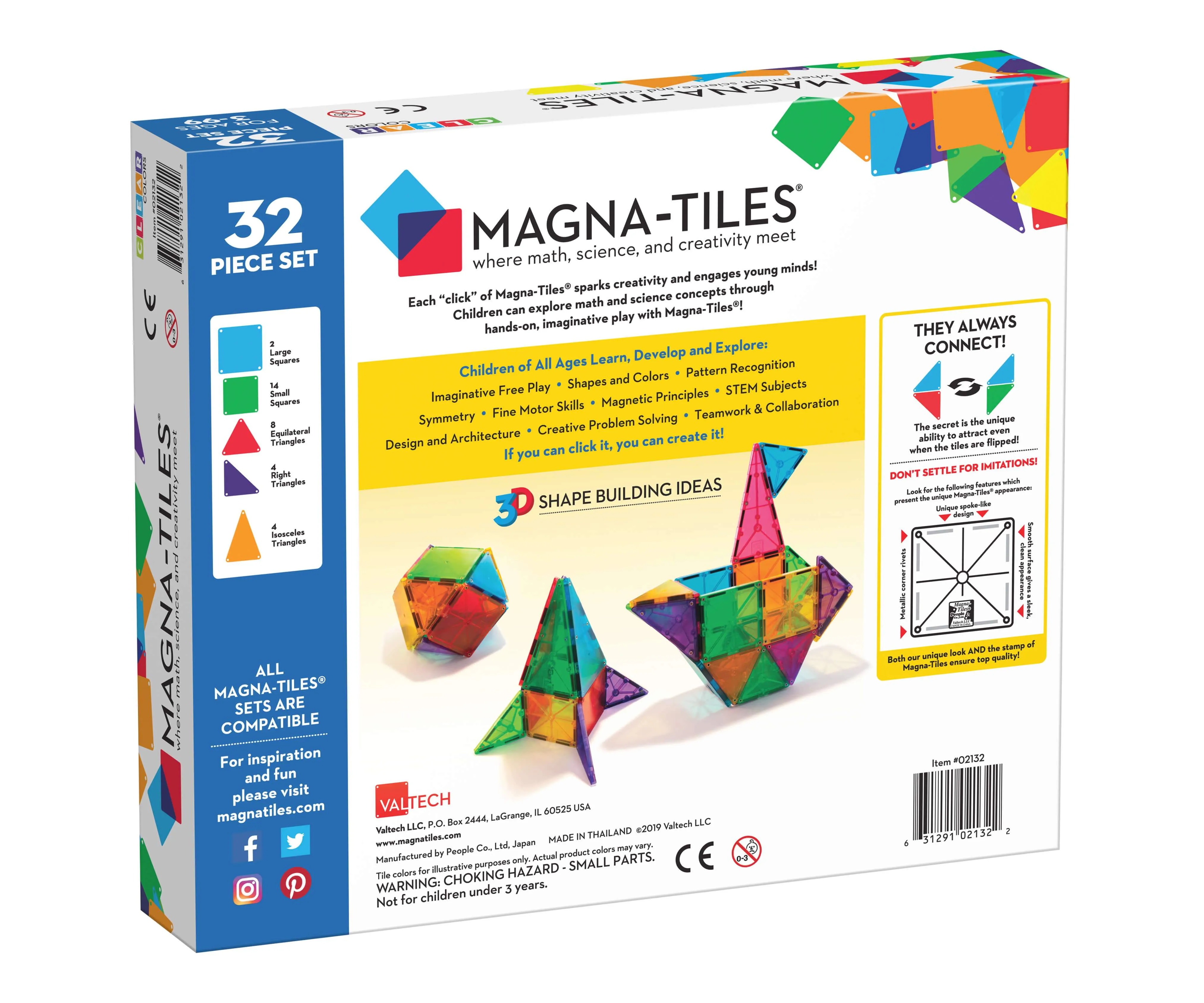 Magna Tiles Clear Colors 32 Piece Set