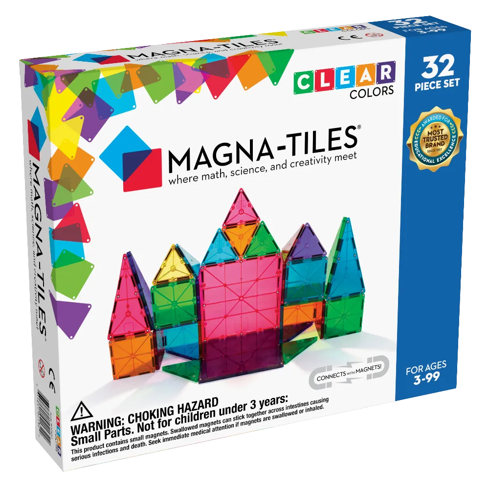 Magna Tiles Clear Colors 32 Piece Set