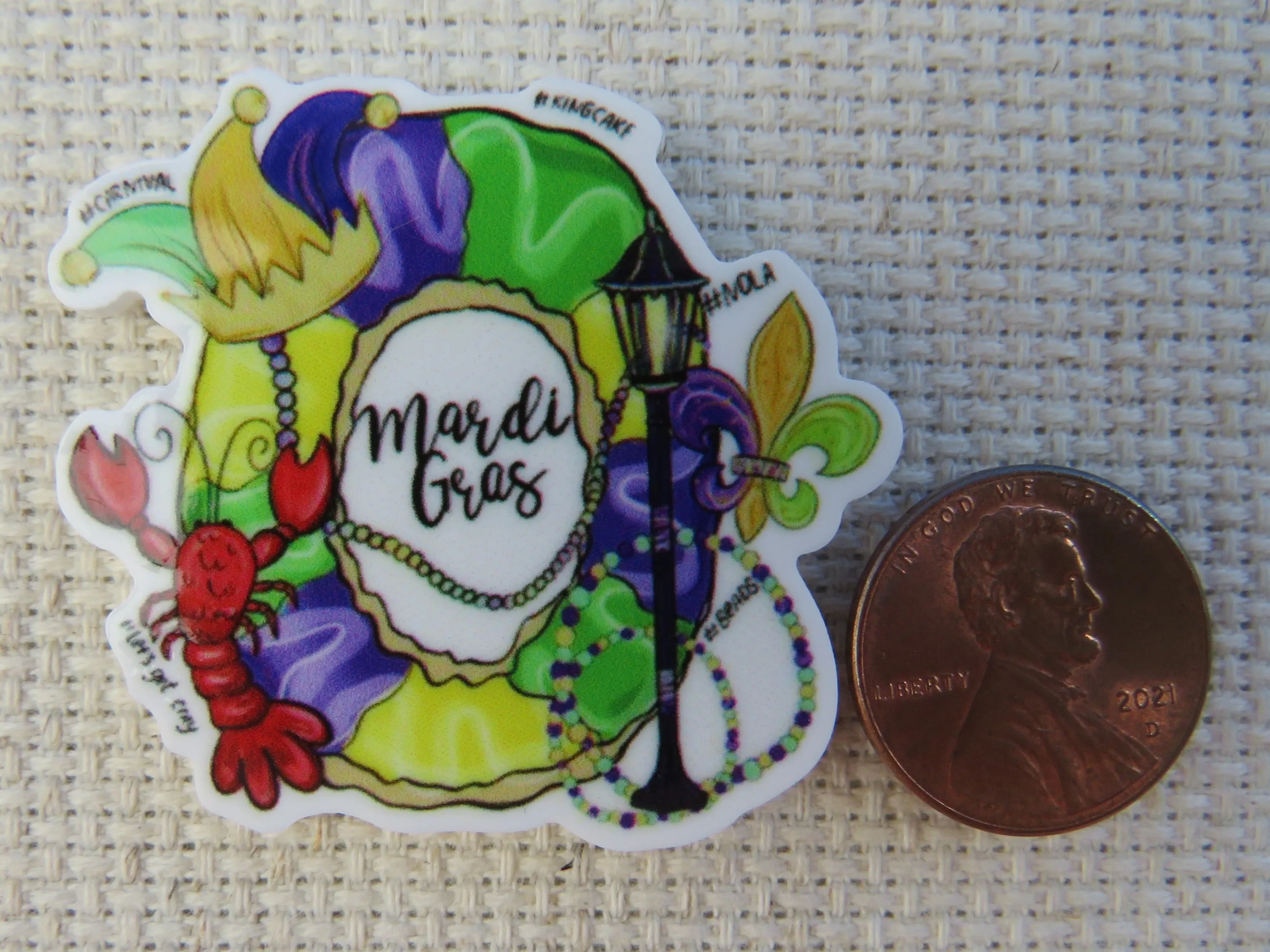 Mardi Gras Fun Needle Minder, Cover Minder, Magnet