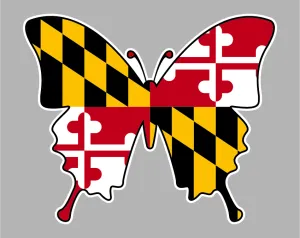 Maryland Flag Butterfly / Sticker