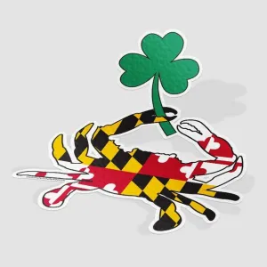 Maryland Full Flag Crab with Shamrock / Sticker