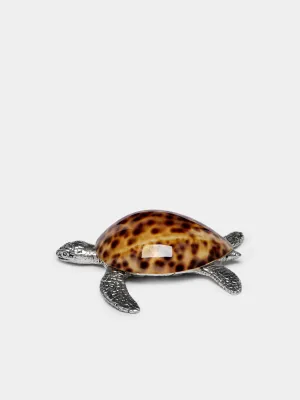 Maui Turtle Silver-Plated and Shell Paperweight