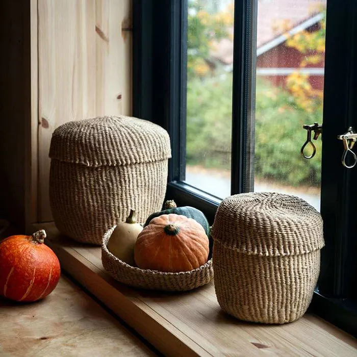 Mifuko Kiondo Basket Brown With Lid Extra Small