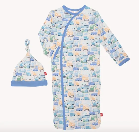 modal magnetic cozy sleeper gown   hat set