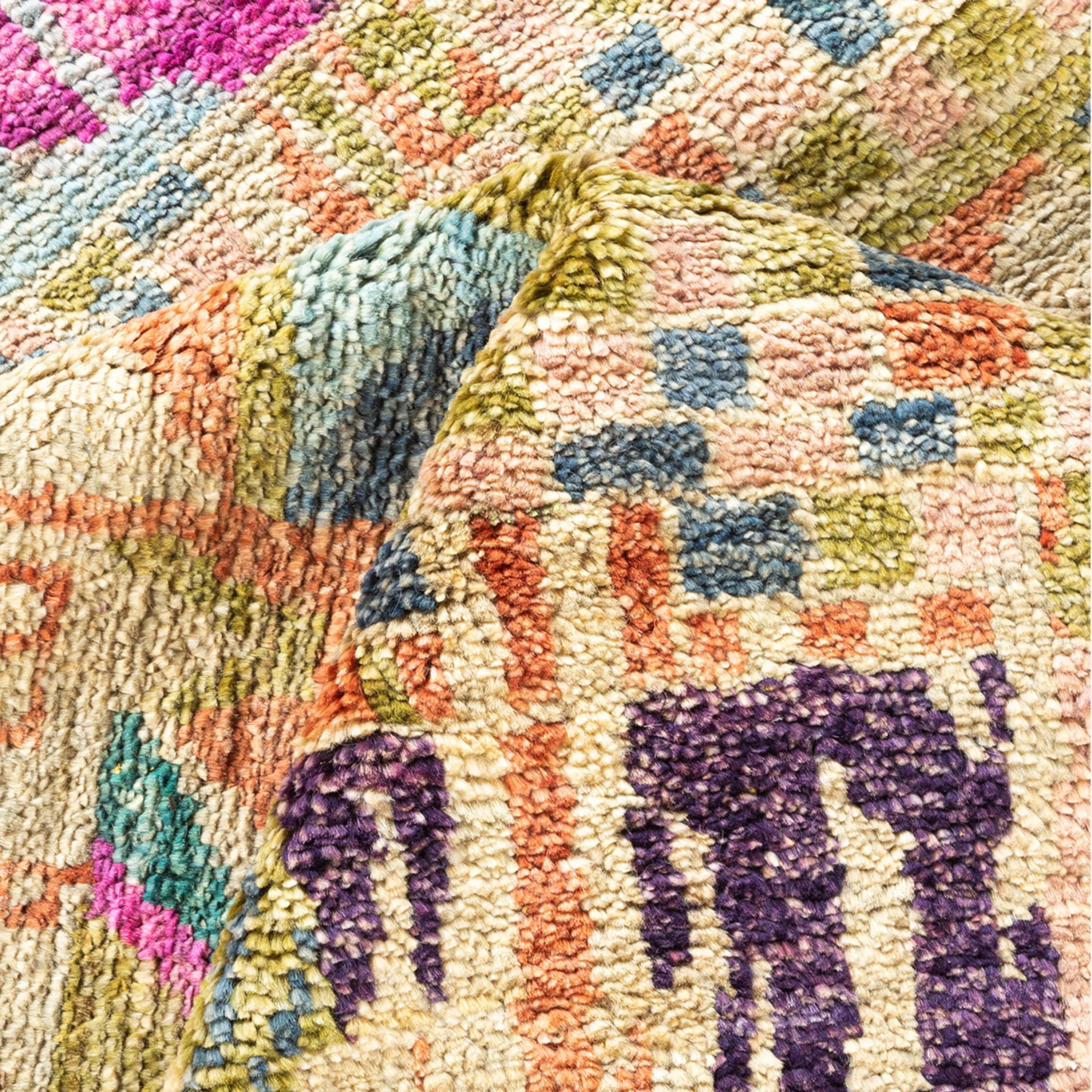 Multi Colored Abstract Wool Rug, 5'10 x 9'1"