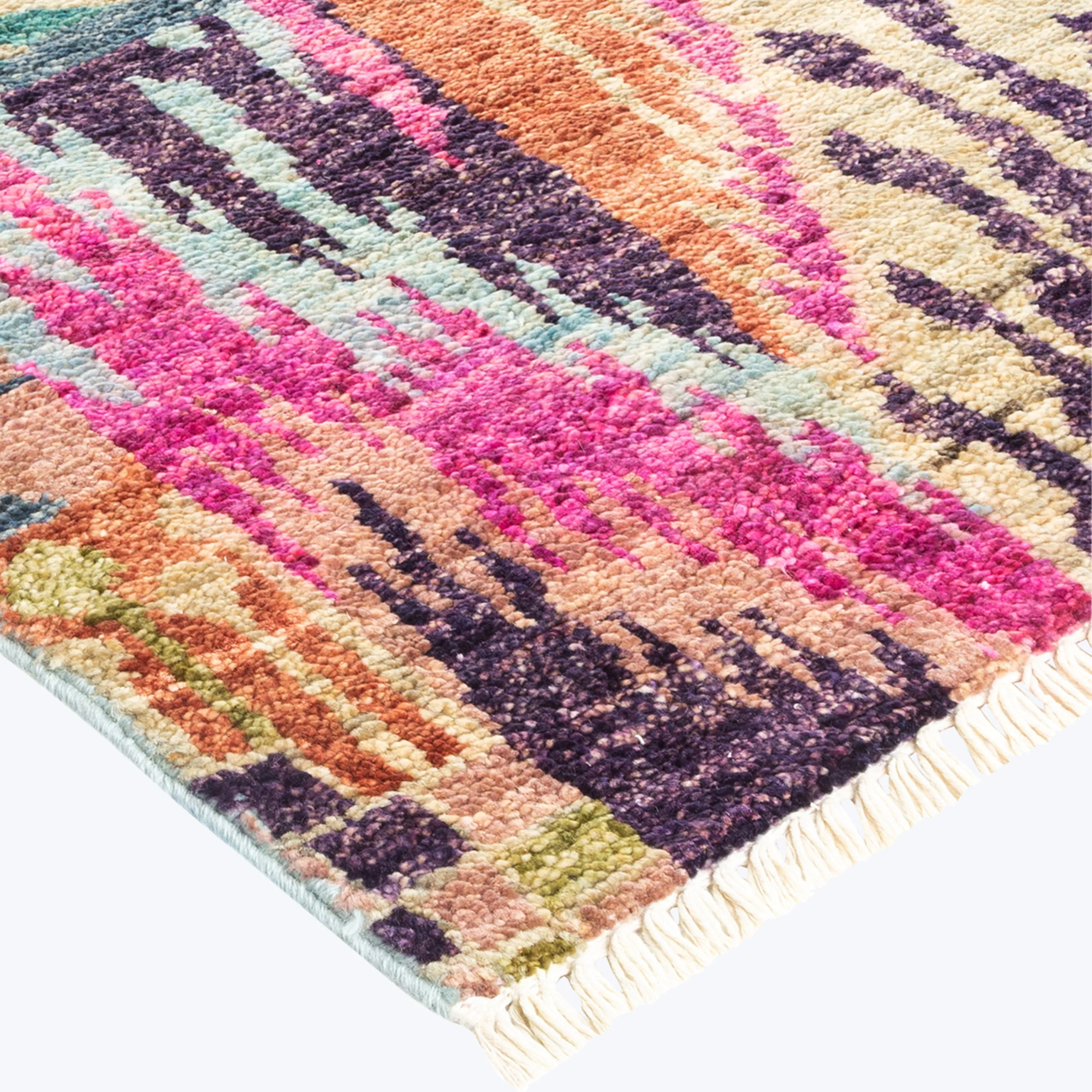 Multi Colored Abstract Wool Rug, 5'10 x 9'1"