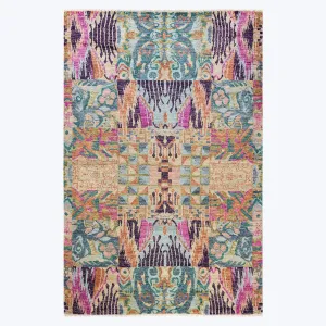 Multi Colored Abstract Wool Rug, 5'10 x 9'1"