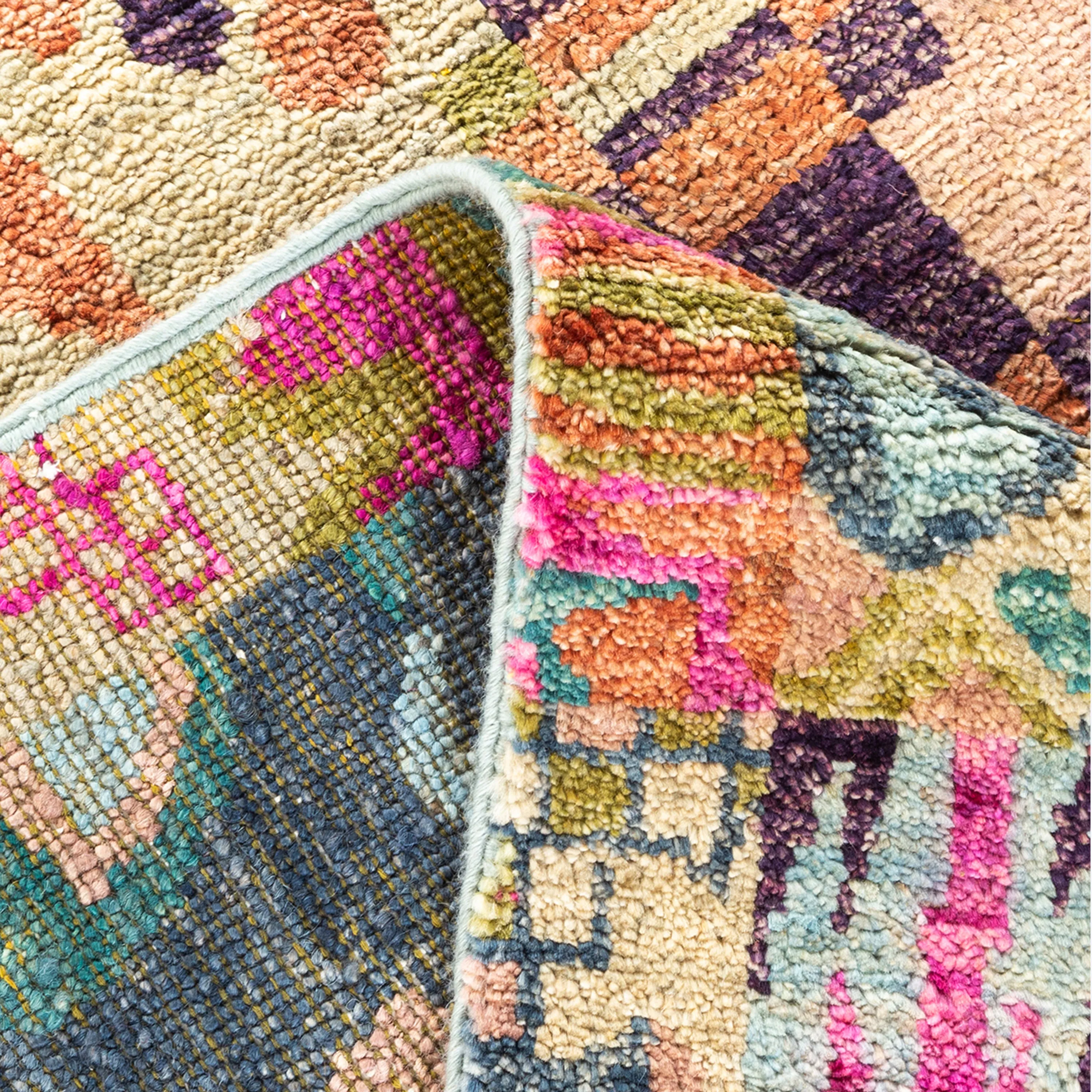 Multi Colored Abstract Wool Rug, 5'10 x 9'1"