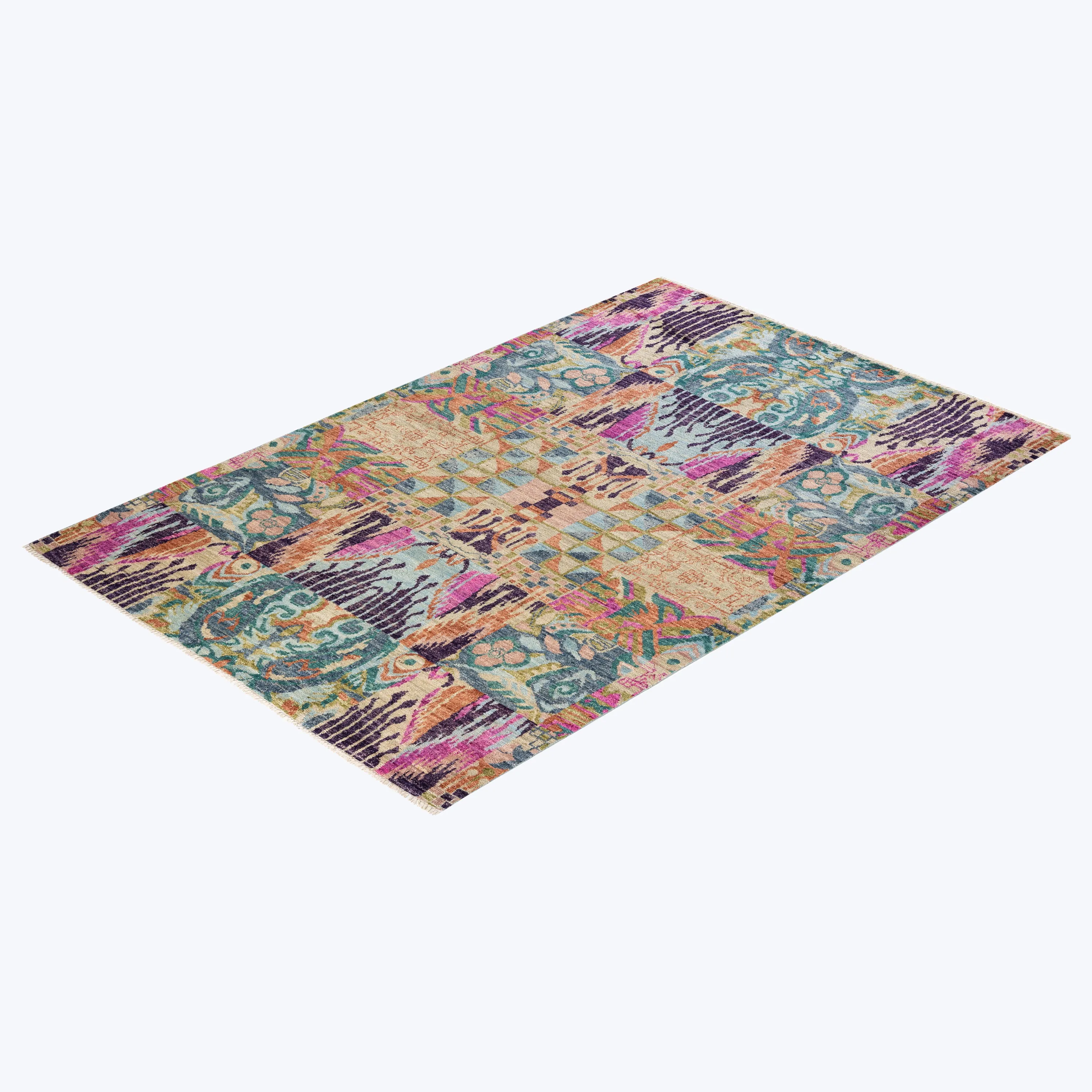 Multi Colored Abstract Wool Rug, 5'10 x 9'1"