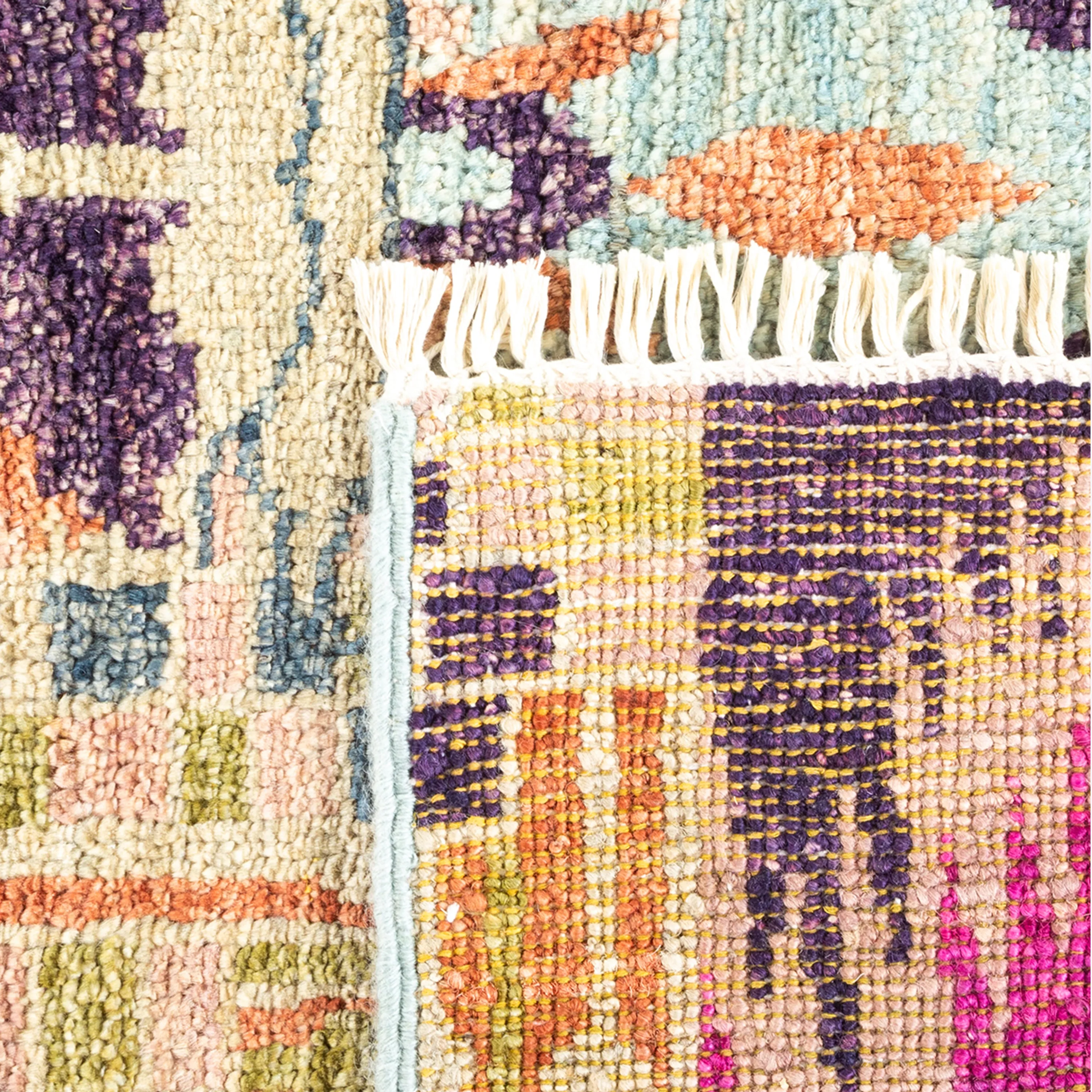 Multi Colored Abstract Wool Rug, 5'10 x 9'1"