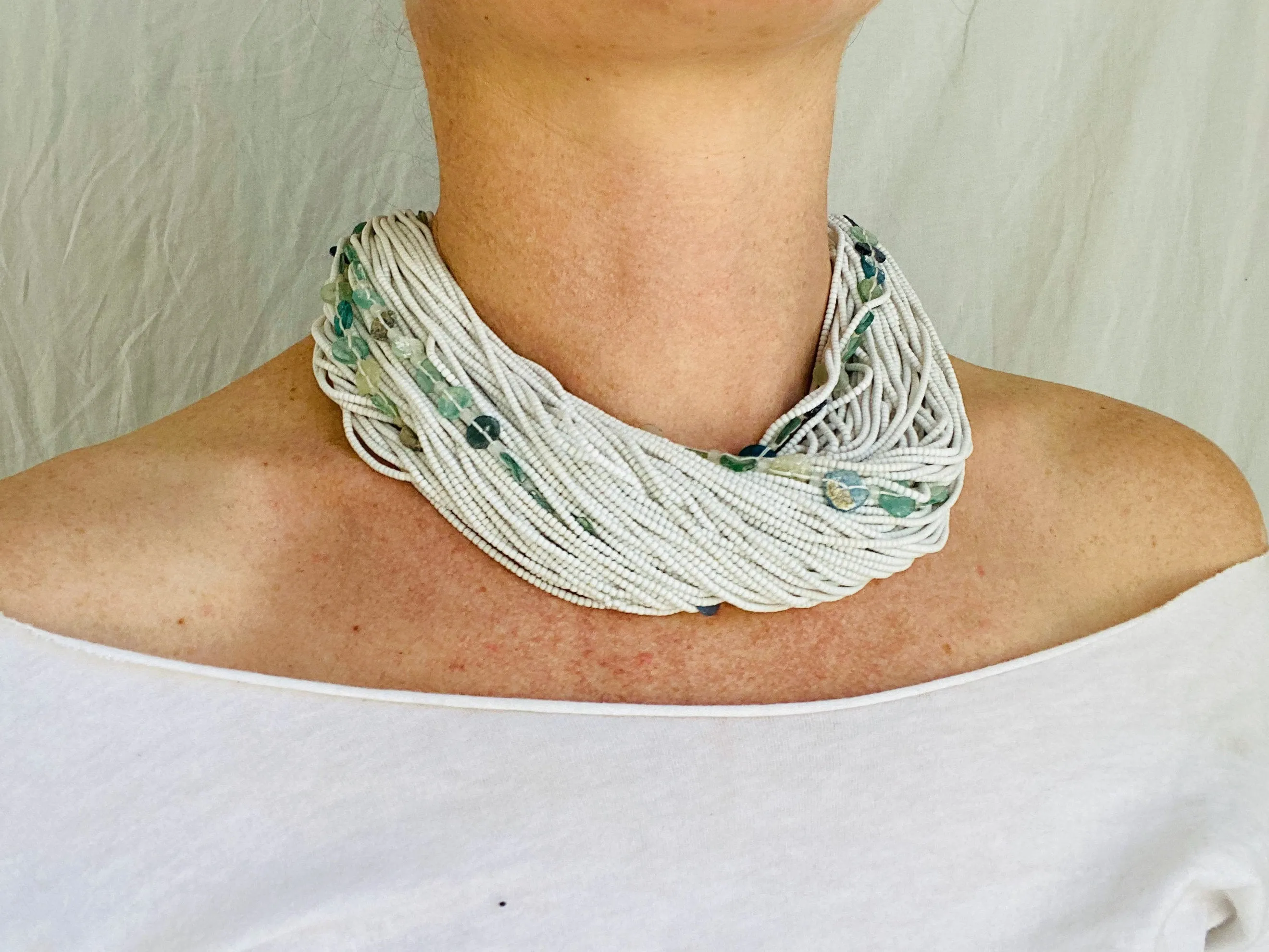 Multi-strand Necklace. Roman and Ghanain Glass Beads