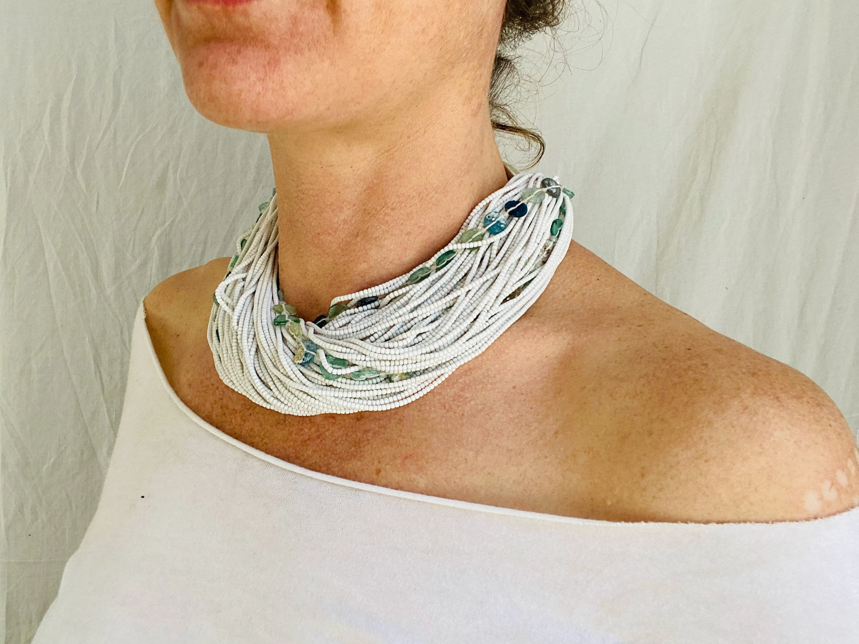 Multi-strand Necklace. Roman and Ghanain Glass Beads
