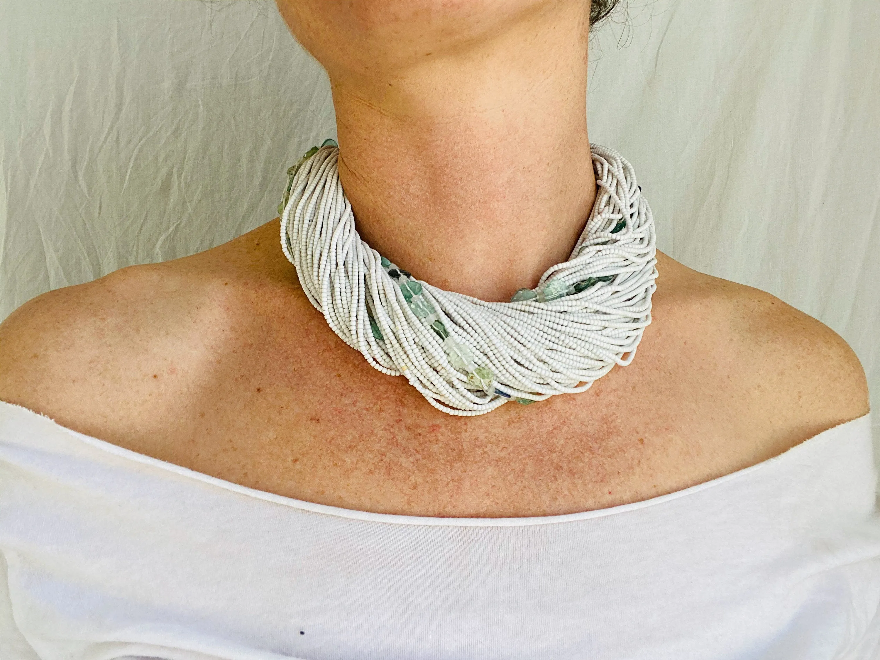 Multi-strand Necklace. Roman and Ghanain Glass Beads