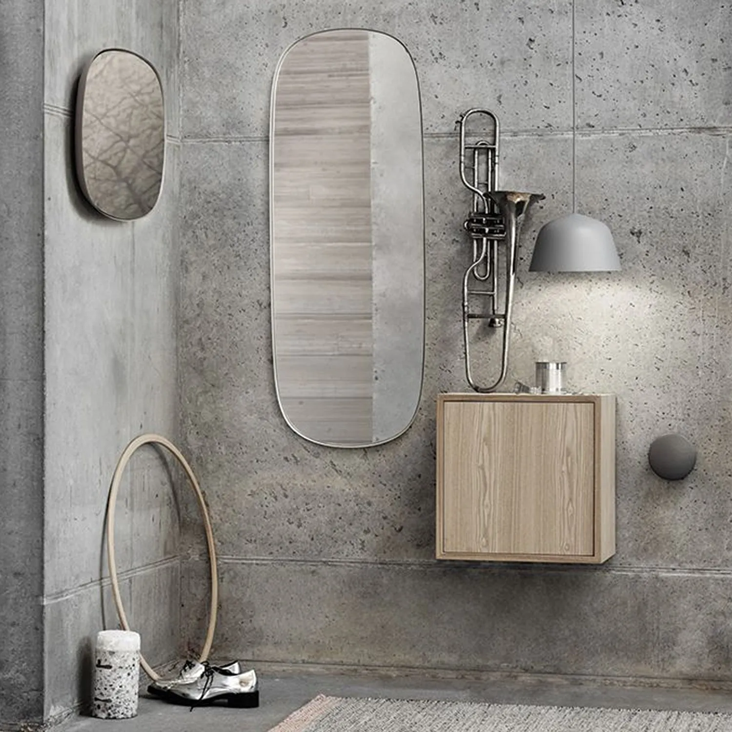 muuto | framed mirror | taupe   clear glass | large