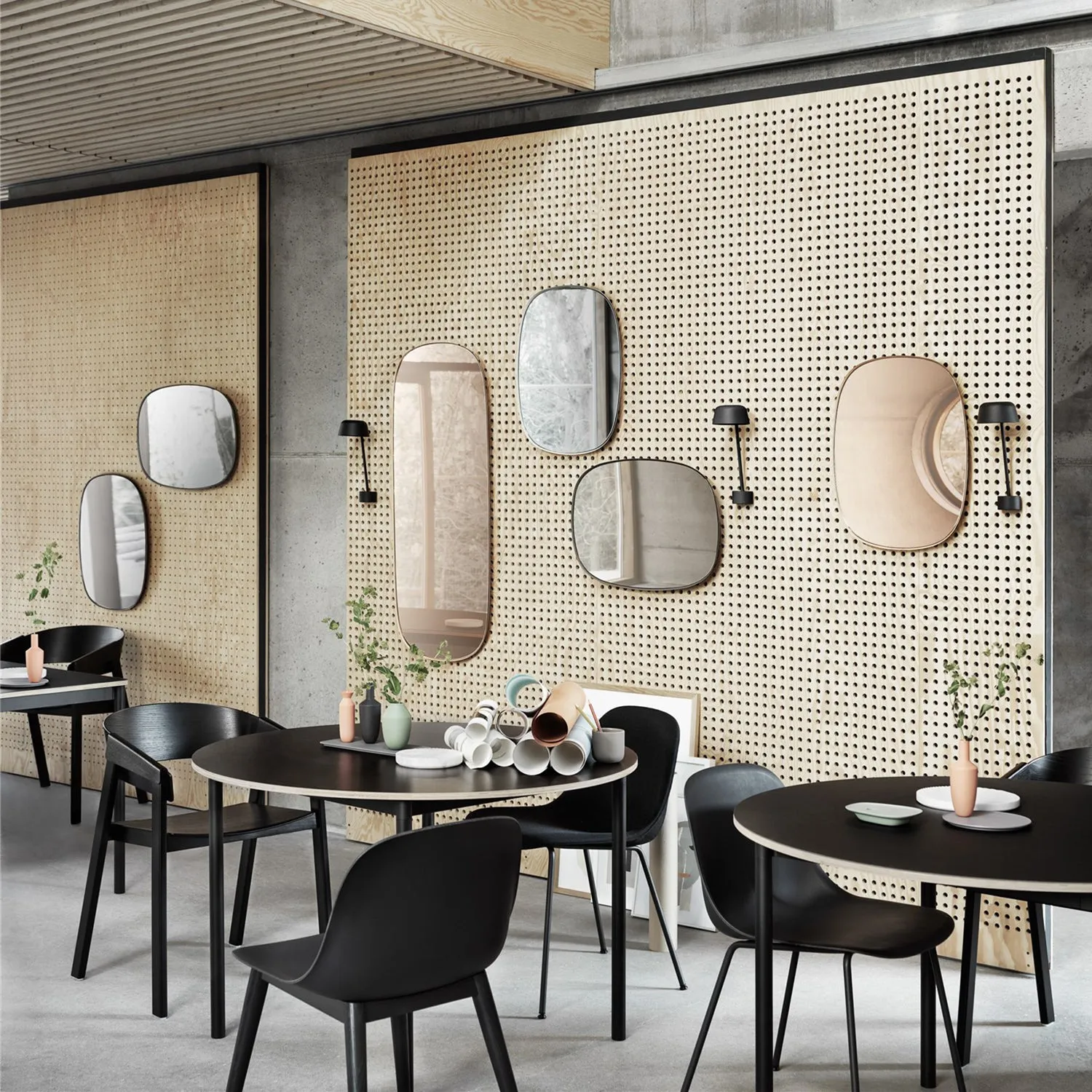 muuto | framed mirror | taupe   clear glass | large