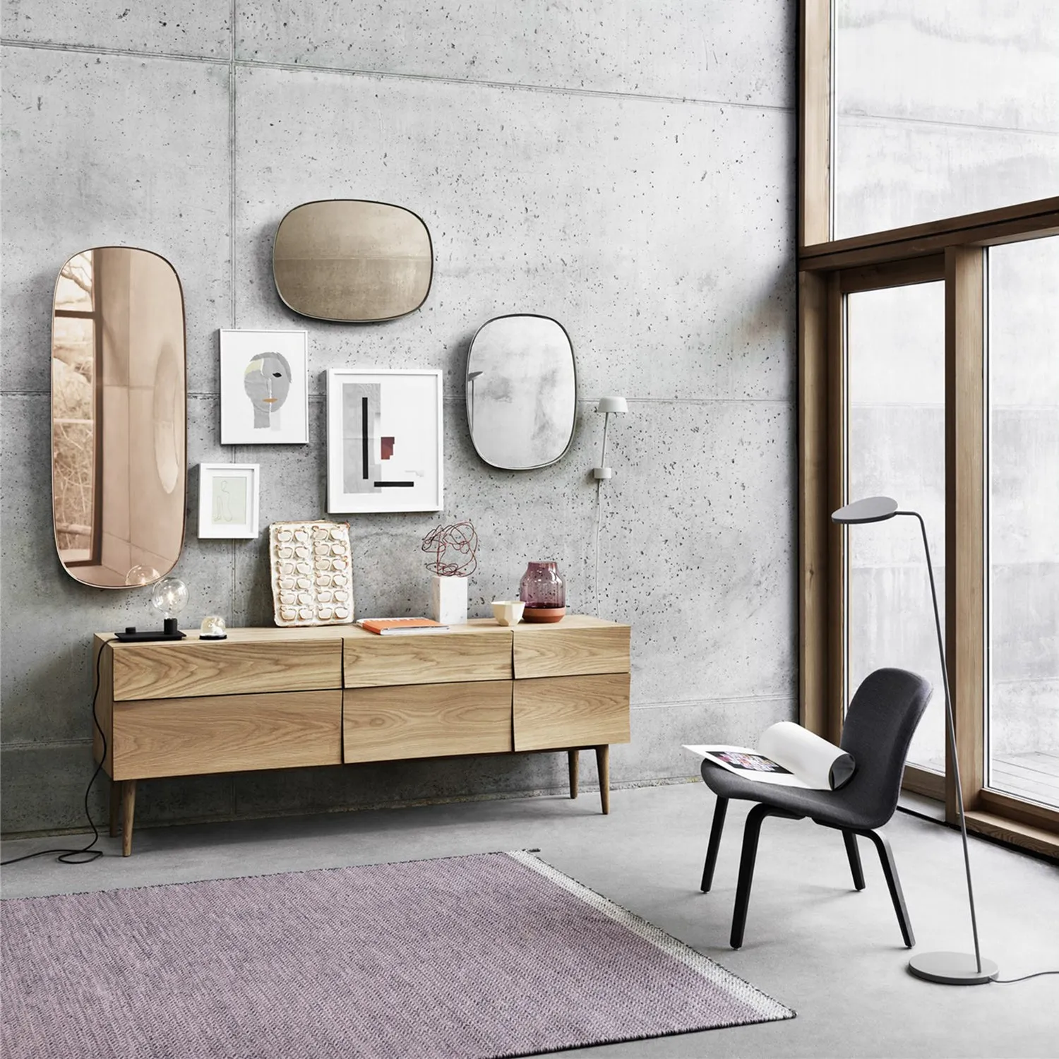 muuto | framed mirror | taupe   clear glass | large