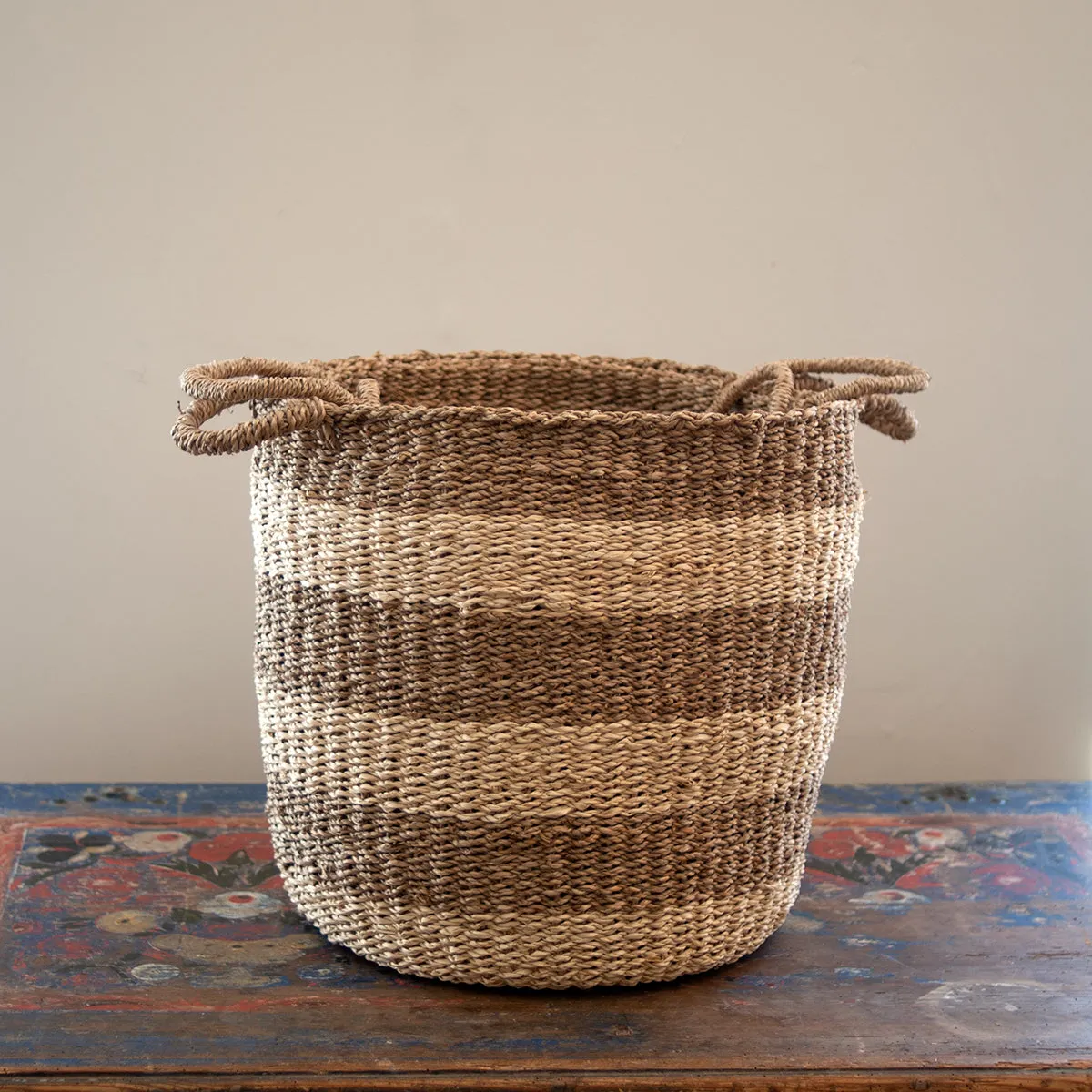 Nantucket Seagrass Baskets - Sea Stripe