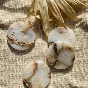 Natural Agate Round Coaster | Set of 4