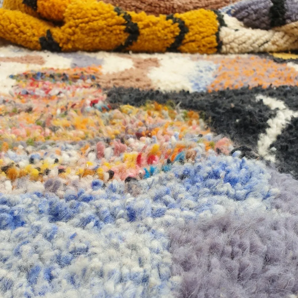NGIWEL | 8x5 Ft | 2,5x1,5 m | Moroccan Colorful Rug | 100% wool handmade