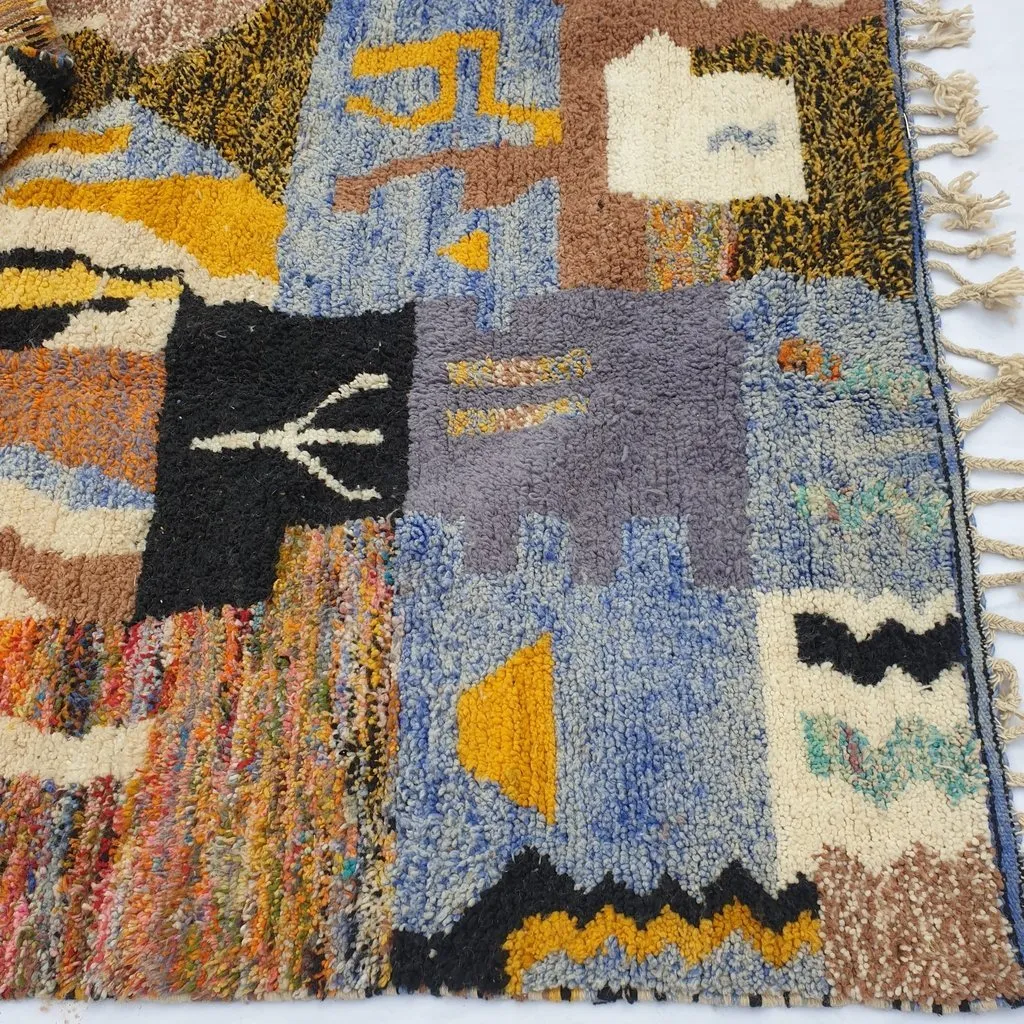 NGIWEL | 8x5 Ft | 2,5x1,5 m | Moroccan Colorful Rug | 100% wool handmade