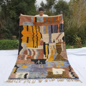 NGIWEL | 8x5 Ft | 2,5x1,5 m | Moroccan Colorful Rug | 100% wool handmade