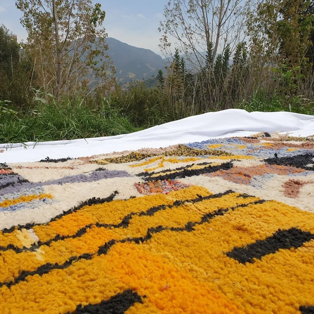 NGIWEL | 8x5 Ft | 2,5x1,5 m | Moroccan Colorful Rug | 100% wool handmade