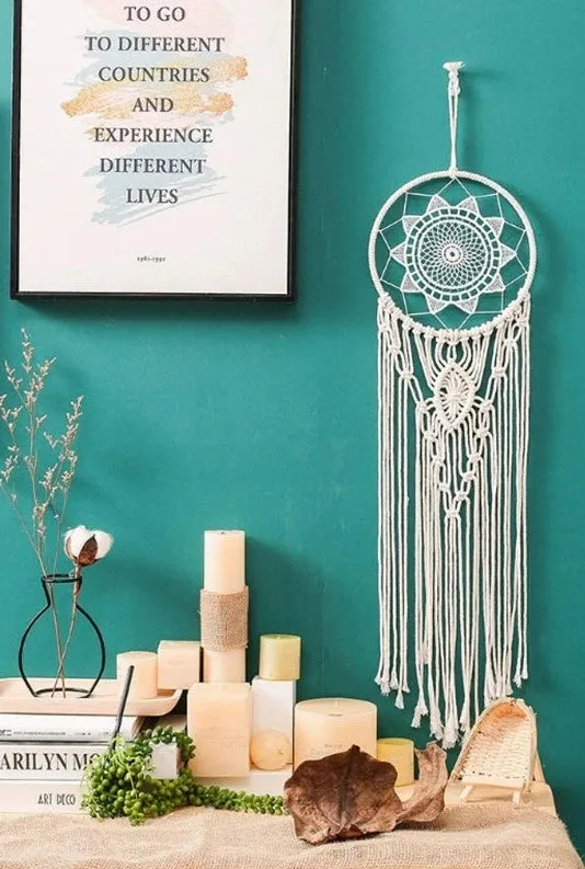 Nordic Dream Catcher Tapestry - Hand Woven Wall Hanging