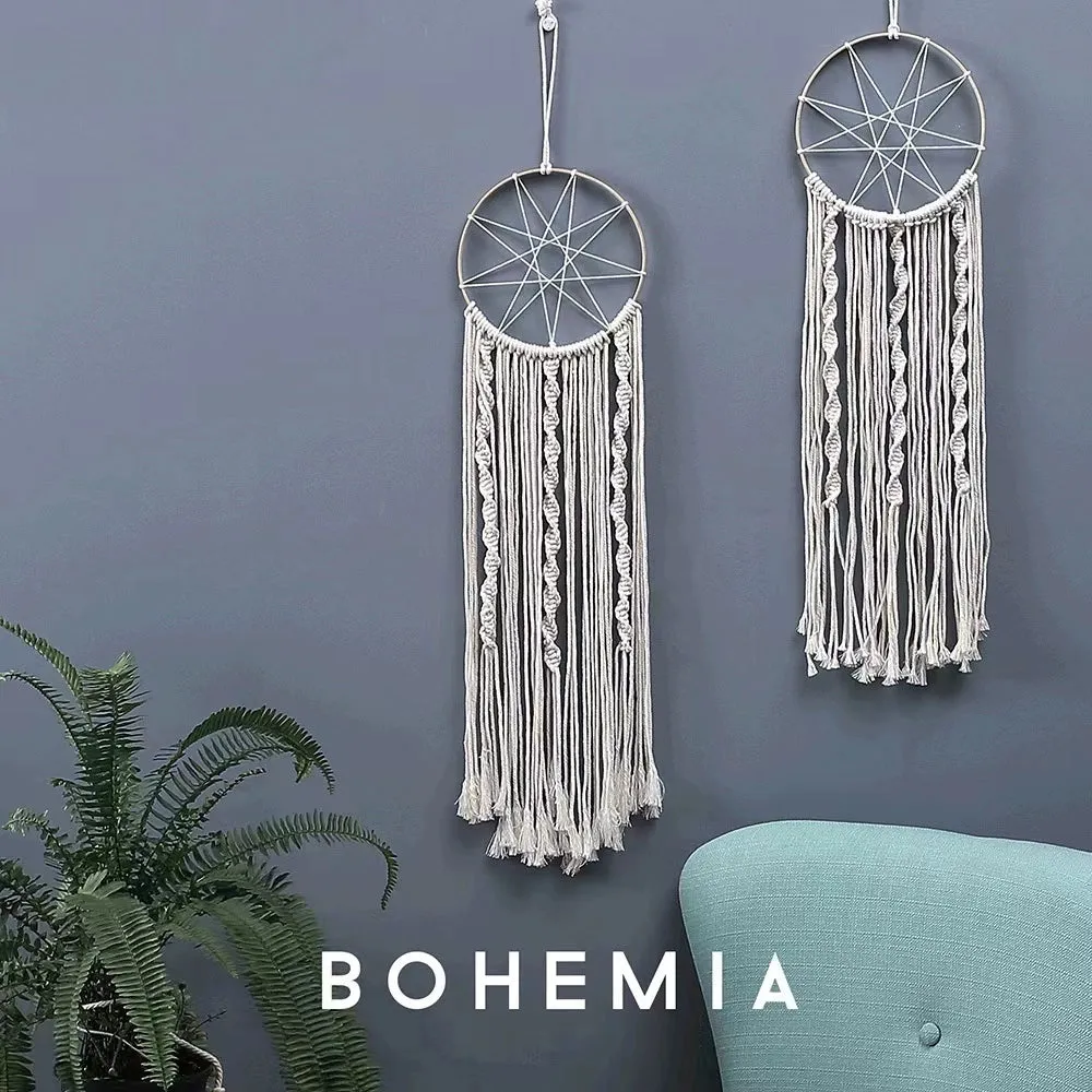 Nordic Dream Catcher Tapestry - Hand Woven Wall Hanging