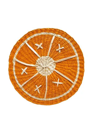 Orange woven coaster
