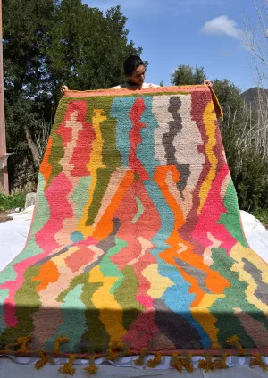 OULI | 10'2x6'43 Ft | 311x196 cm | Moroccan Colorful Rug | 100% wool handmade