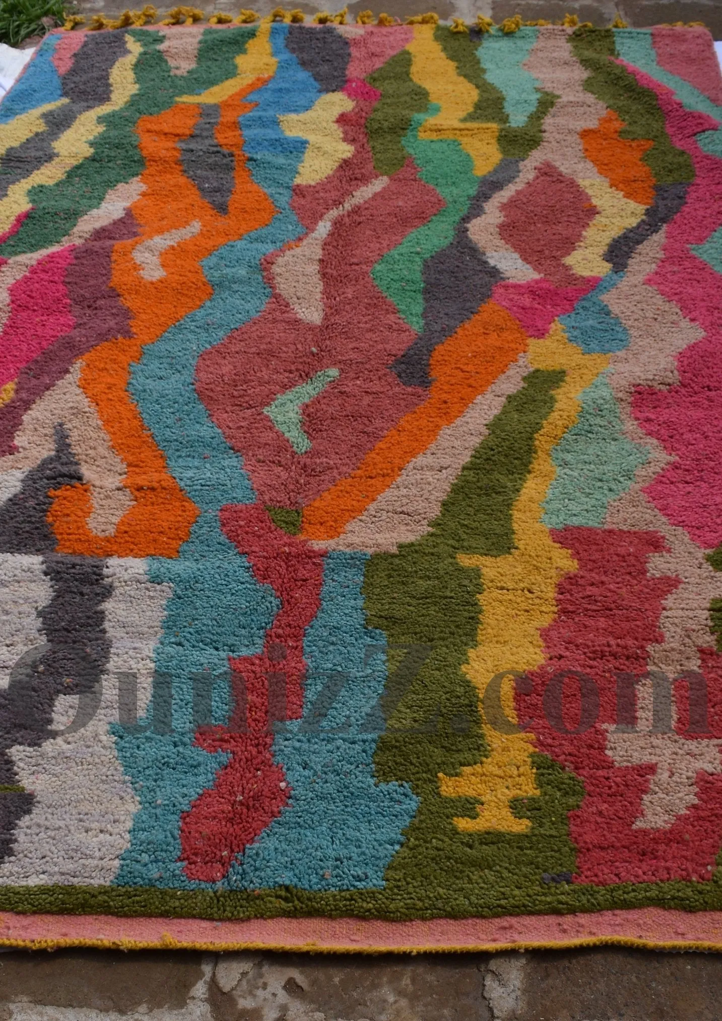 OULI | 10'2x6'43 Ft | 311x196 cm | Moroccan Colorful Rug | 100% wool handmade